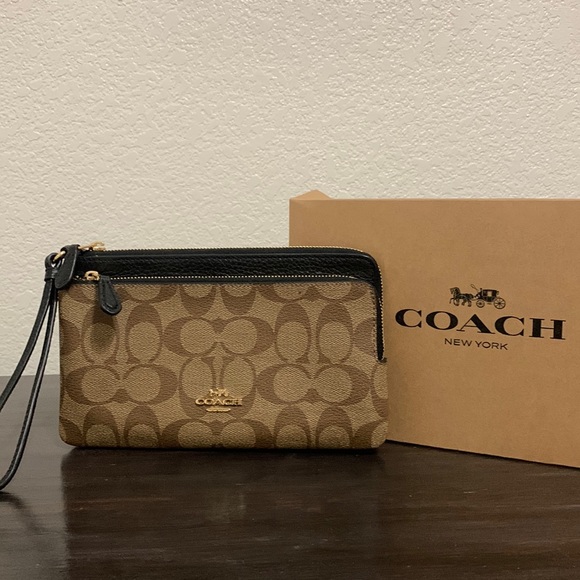 Coach Handbags - Coach Double Zip Wallet In Signature Canvas